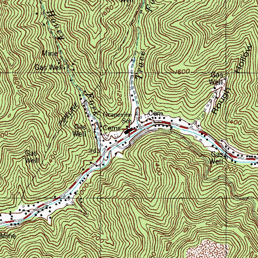 Topographic Map of Grapevine School, KY