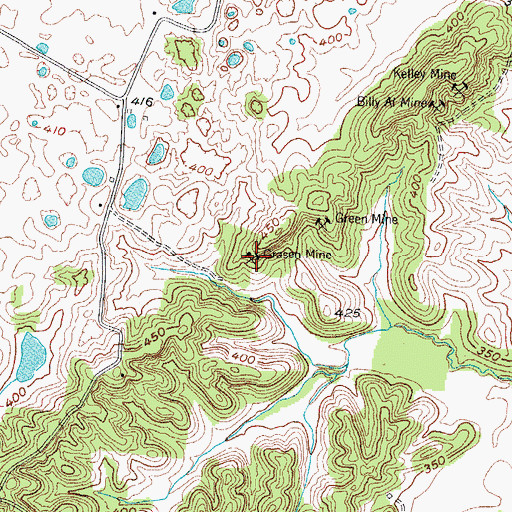 Topographic Map of Grasen Mine, KY
