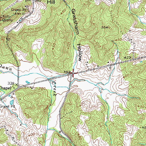 Topographic Map of Grassham Hollow, KY