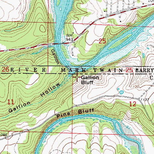 Topographic Map of Gallion Bluff, AR