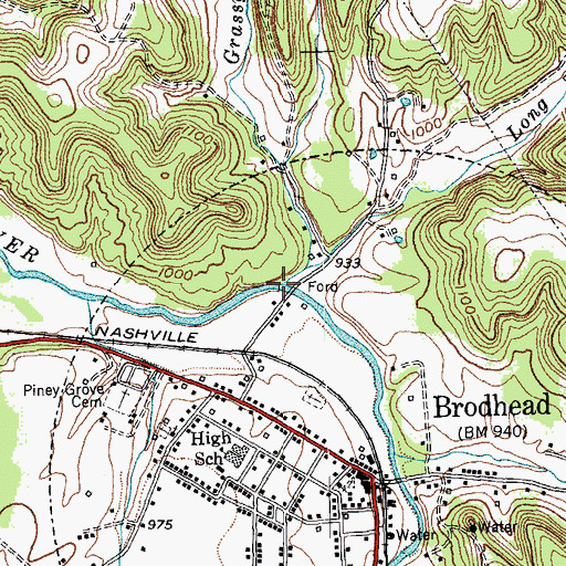 Topographic Map of Grassy Branch, KY