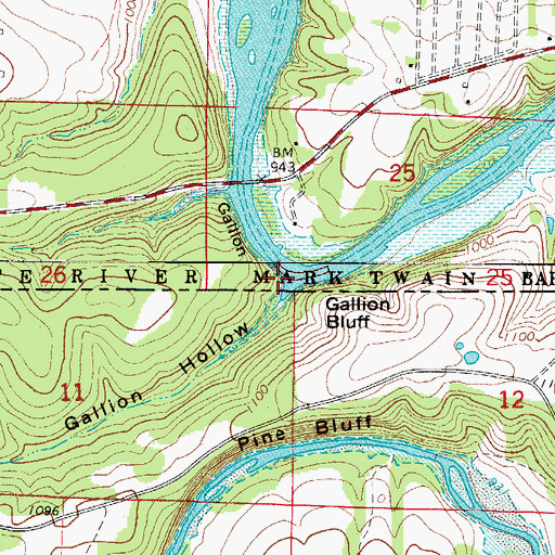 Topographic Map of Gallion Hollow, MO
