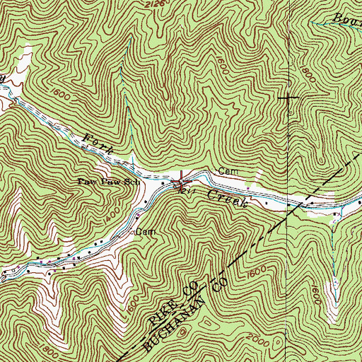 Topographic Map of Grassy Fork, KY