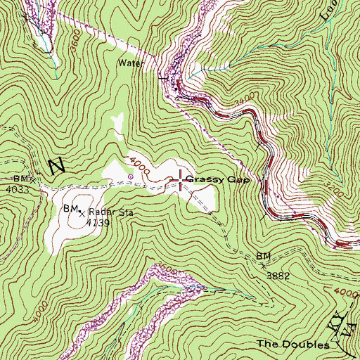 Topographic Map of Grassy Gap, KY