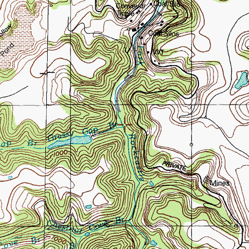 Topographic Map of Grassy Gap Branch, KY