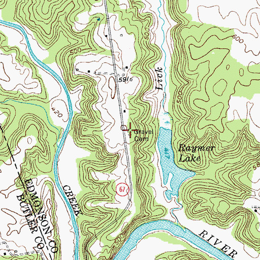 Topographic Map of Gravel Cemetery, KY