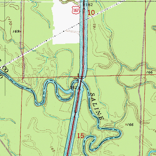 Topographic Map of Gamble Creek, AR