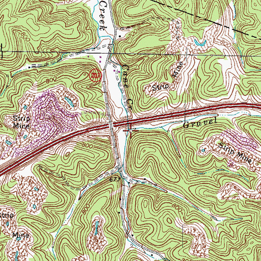 Topographic Map of Gravel Lick, KY