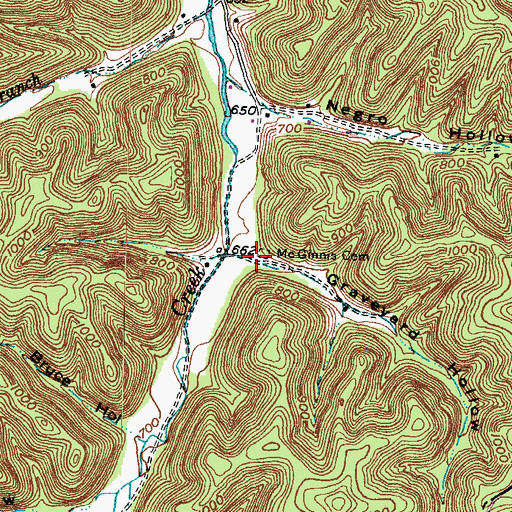 Topographic Map of Graveyard Hollow, KY