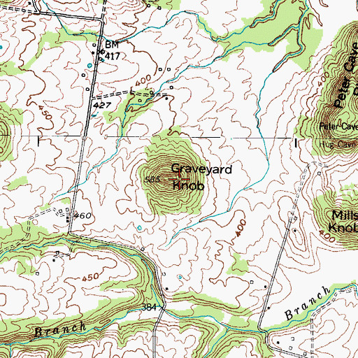 Topographic Map of Graveyard Knob, KY