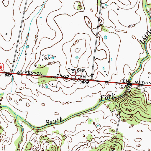 Topographic Map of Gray Cemetery, KY