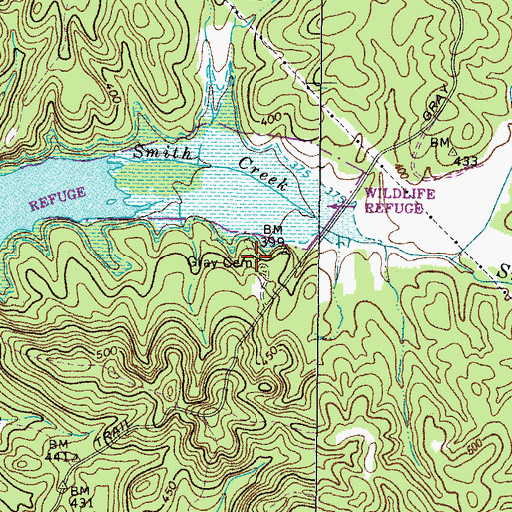 Topographic Map of Gray Cemetery, KY