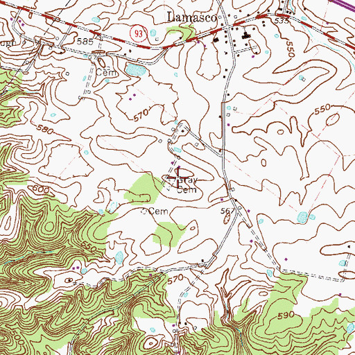 Topographic Map of Gray Cemetery, KY