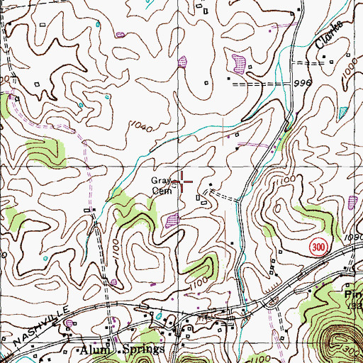 Topographic Map of Gray Cemetery, KY