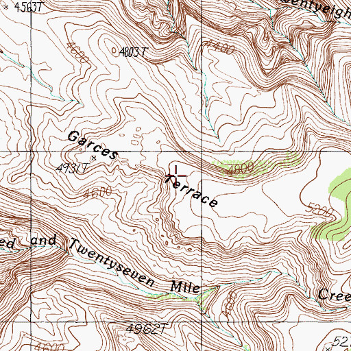 Topographic Map of Garces Terrace, AZ