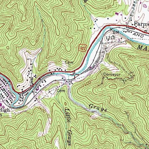 Topographic Map of Grays Branch, KY