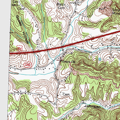Topographic Map of Grays Church, KY