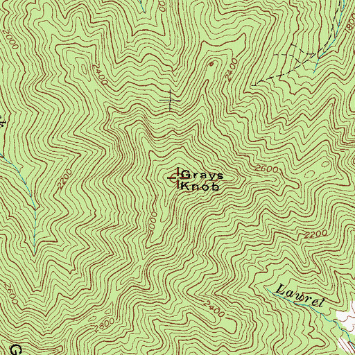 Topographic Map of Grays Knob, KY