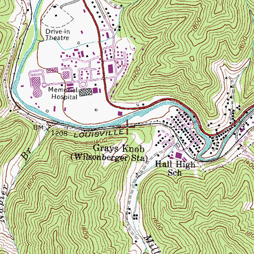 Topographic Map of Grays Knob, KY