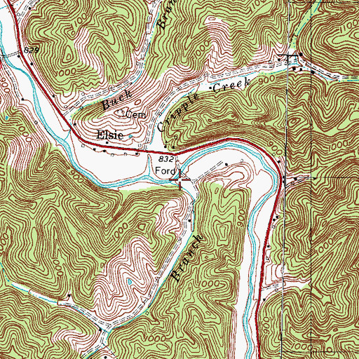 Topographic Map of Greasy Branch, KY