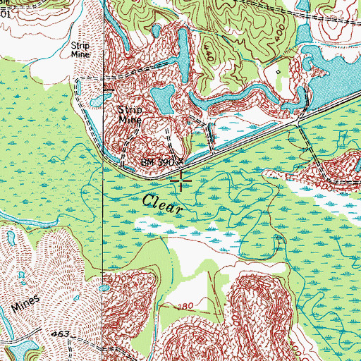 Topographic Map of Greasy Creek, KY