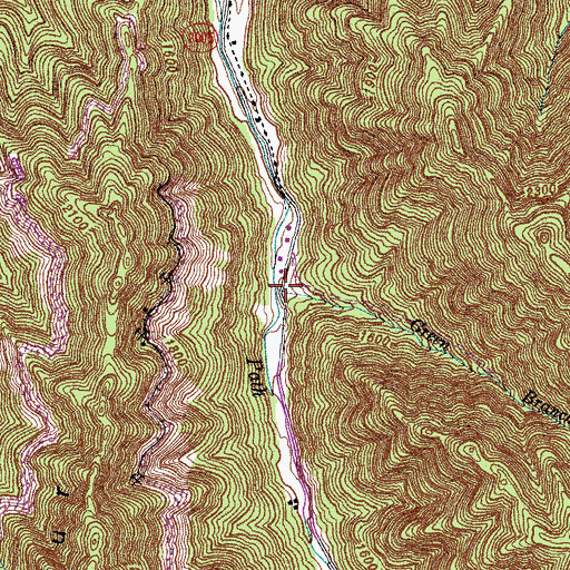 Topographic Map of Green Branch, KY