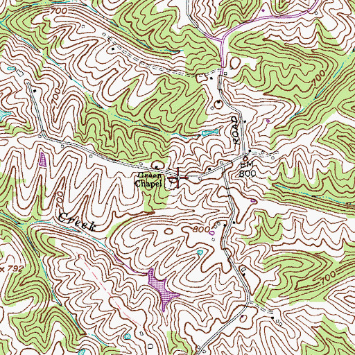 Topographic Map of Green Chapel, KY