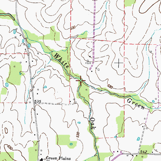 Topographic Map of Green Creek, KY