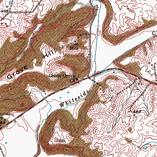 Topographic Map of Green Grove Church, KY