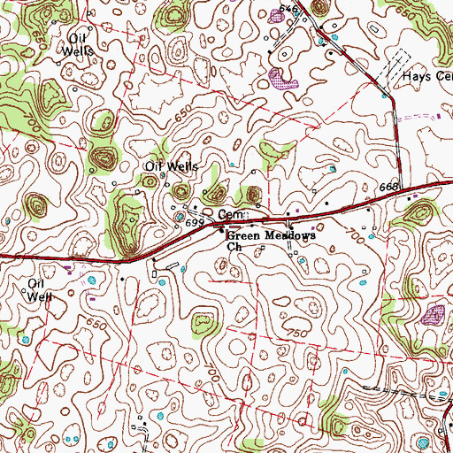 Topographic Map of Green Meadows Church, KY