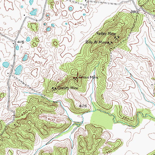 Topographic Map of Green Mine, KY