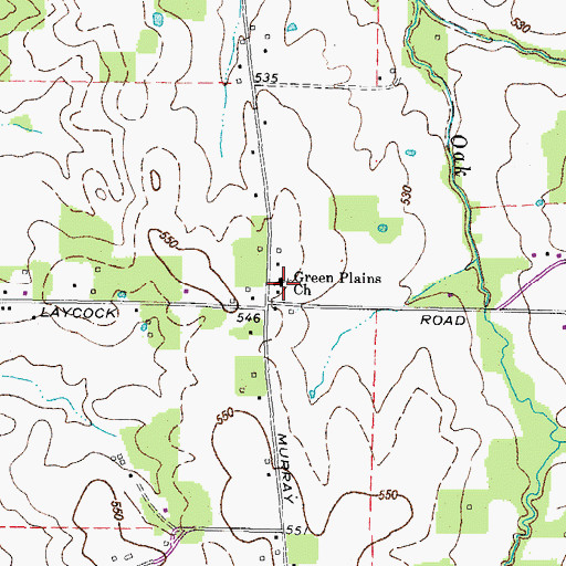 Topographic Map of Green Plains Church, KY