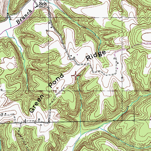 Topographic Map of Green Pond Ridge, KY