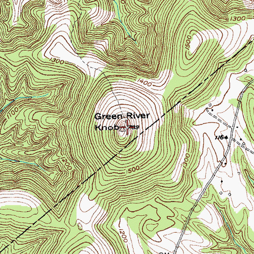 Topographic Map of Green River Knob, KY