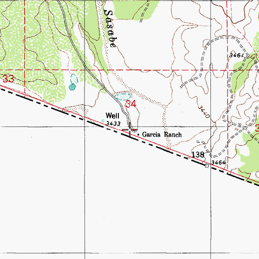 Topographic Map of Garcia Ranch, AZ