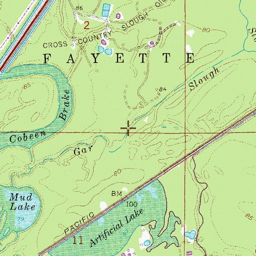 Topographic Map of Gar Slough, AR