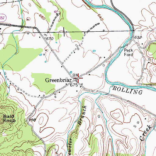 Topographic Map of Greenbriar, KY