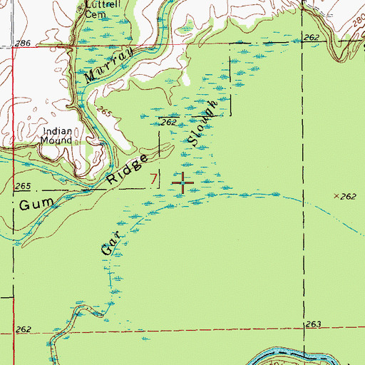 Topographic Map of Gar Slough, AR