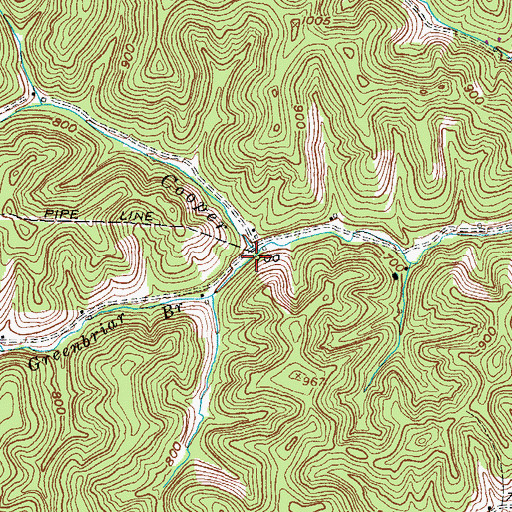 Topographic Map of Greenbriar Branch, KY