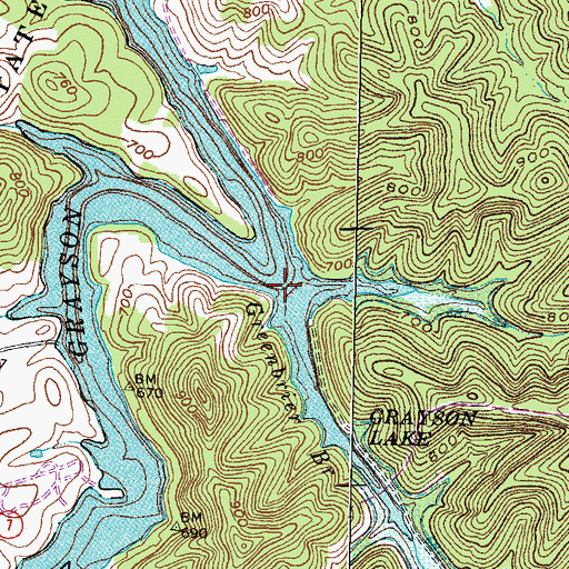 Topographic Map of Greenbrier Branch, KY