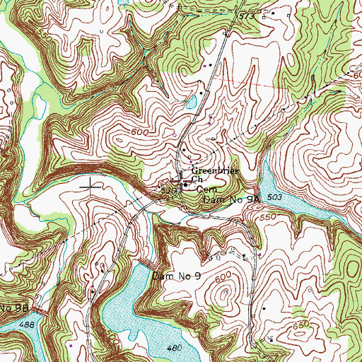 Topographic Map of Greenbrier Church, KY