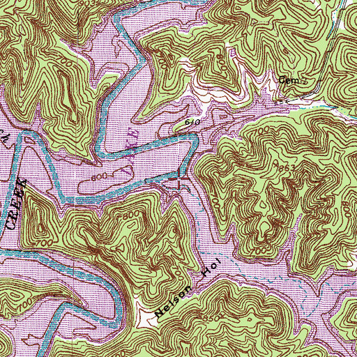 Topographic Map of Greenbrier Creek, KY