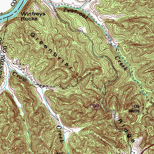 Topographic Map of Greenbrier Ridge, KY