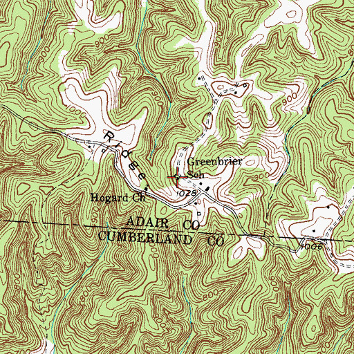 Topographic Map of Greenbrier School, KY