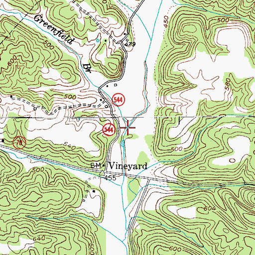 Topographic Map of Greenfield Branch, KY