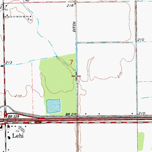 Topographic Map of Garant Bayou, AR