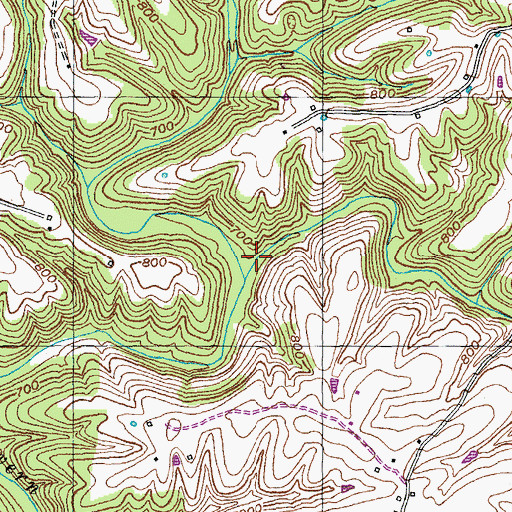 Topographic Map of Greenup Creek, KY