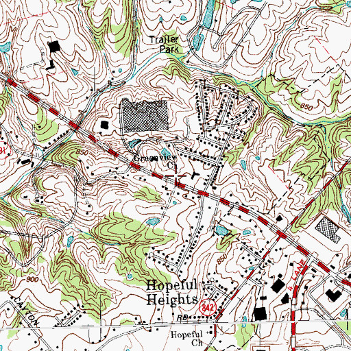 Topographic Map of Greenview Baptist Church, KY