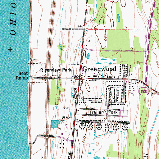 Topographic Map of Greenwood, KY