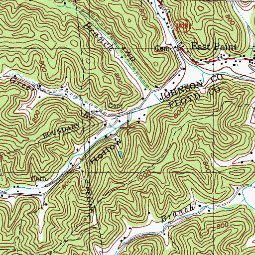 Topographic Map of Greer Branch, KY